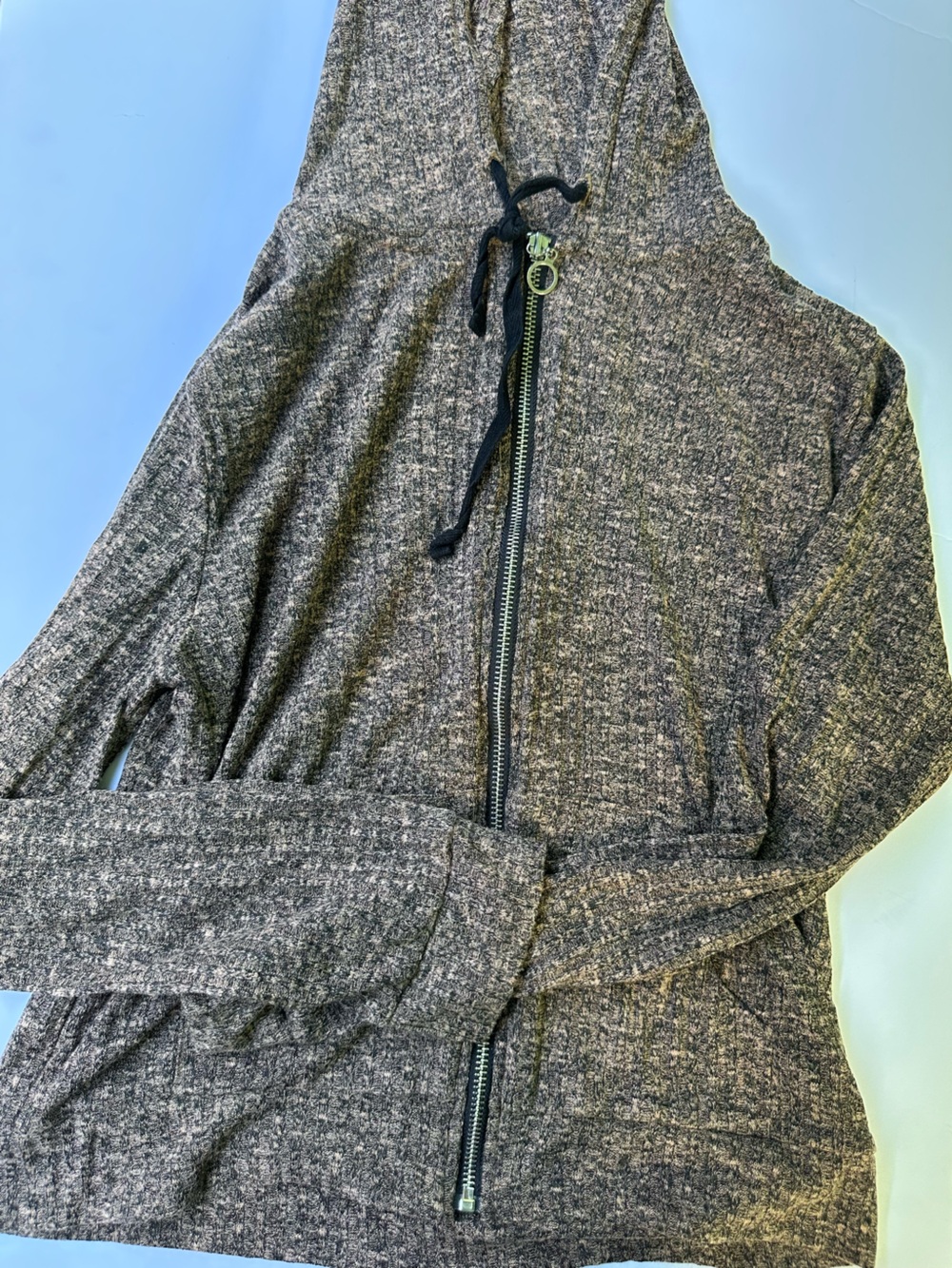 Women’s Heather Gray Zip Hoodie with Drawstring
